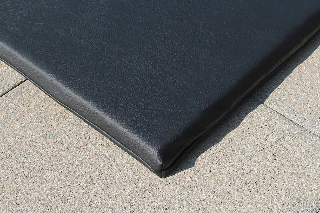 Black mat on a concrete floor