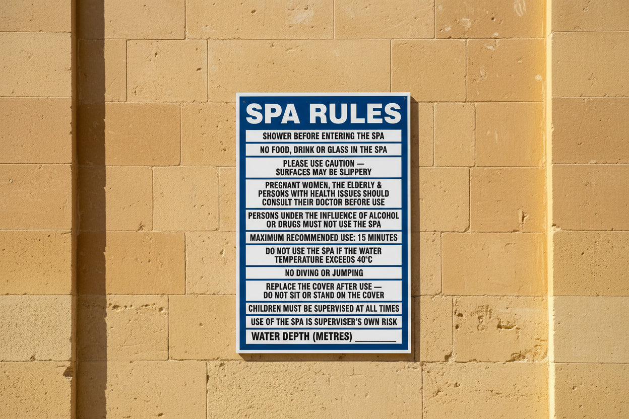 Hot Tub & Spa Safety Sign PVC 25cm x 30cm