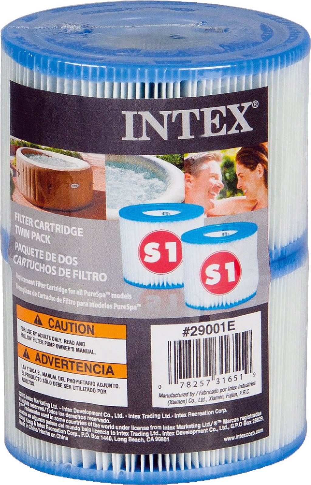 Intex PureSpa Hot Tub Filter Cartridge "Type S1" Twin-pack