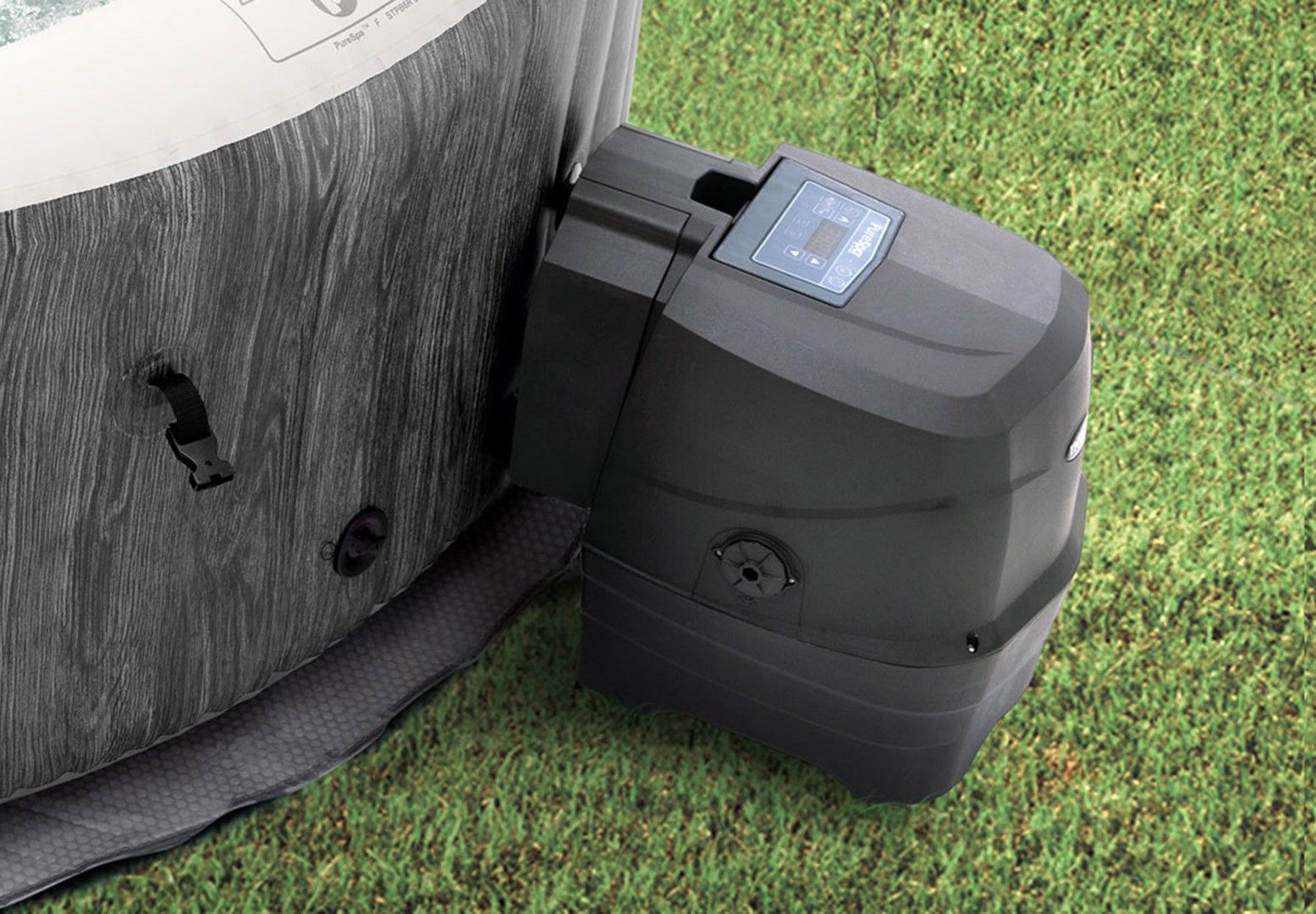 Intex PureSpa Greywood Deluxe 4-Person Inflatable Hot Tub Bubble Spa