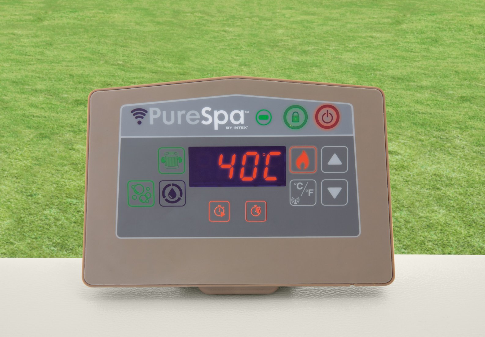 Intex PureSpa Chevron Deluxe 4-Person Square Inflatable Hot Tub Bubble Spa