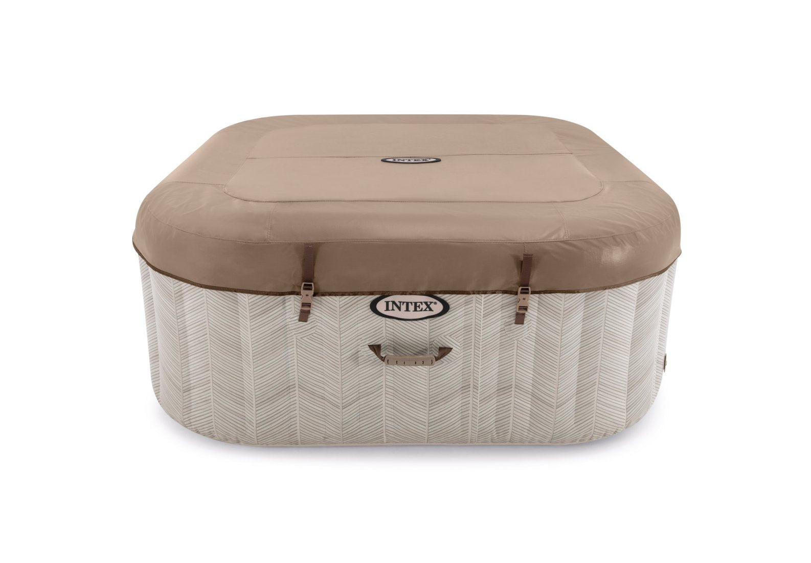 Intex PureSpa Chevron Deluxe 4-Person Square Inflatable Hot Tub Bubble Spa