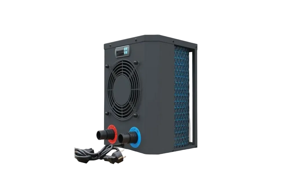 Pool heater with hoses on a white background