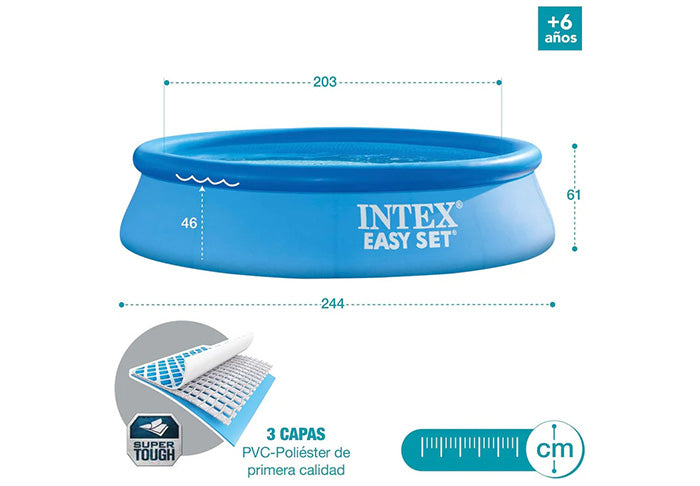 Intex Round Easy Set Pool with Filter Pump 2.44m X 61cm