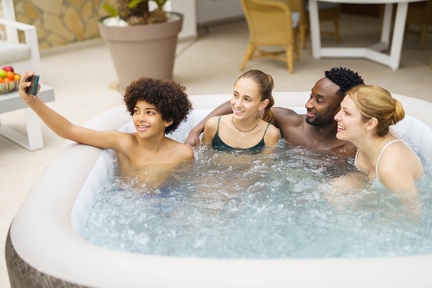Lay Z Spa Cabo HydroJet 6 Person Square Inflatable Hot Tub