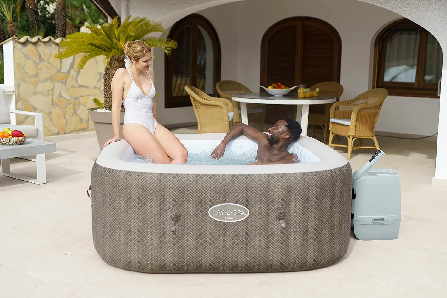 Lay Z Spa Cabo HydroJet 6 Person Square Inflatable Hot Tub