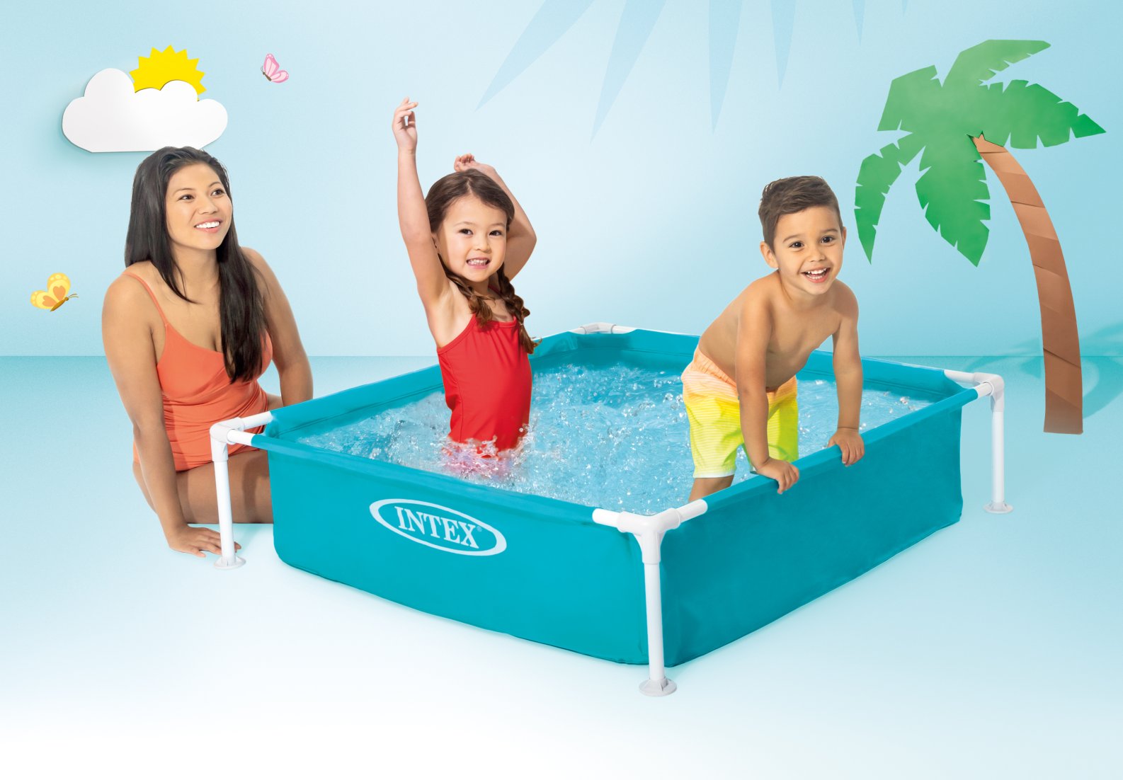 Intex Mini Frame Metal Kids Pool 1.22m x 1.22m x 0.3m