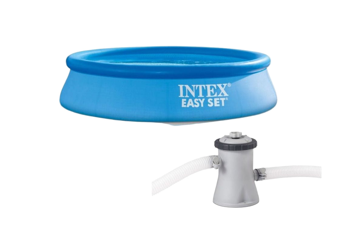 Intex Easy Set inflatable swimming pool with pump on a white background