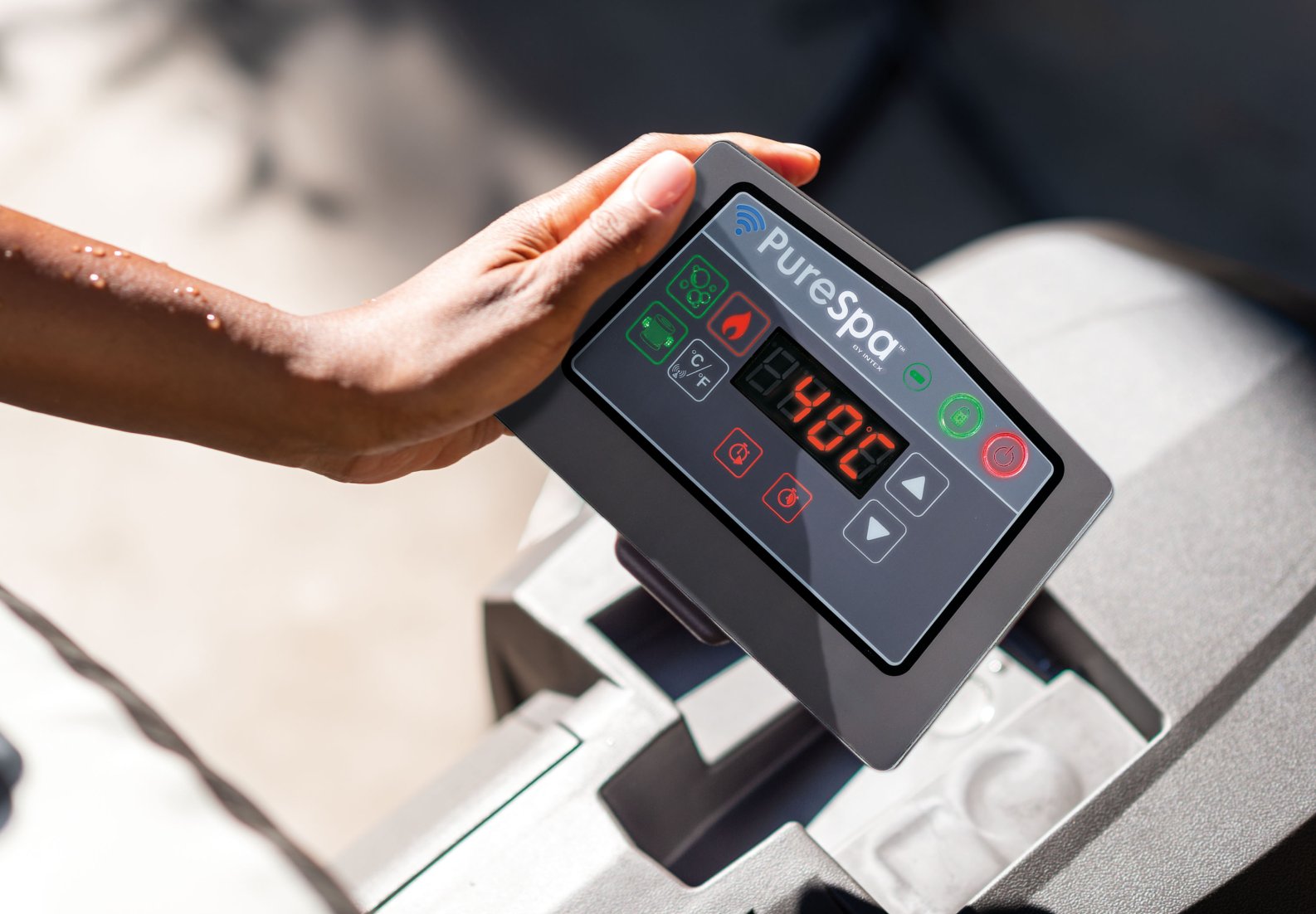 Intex PureSpa Greywood Deluxe 4-Person Inflatable Hot Tub Bubble Spa