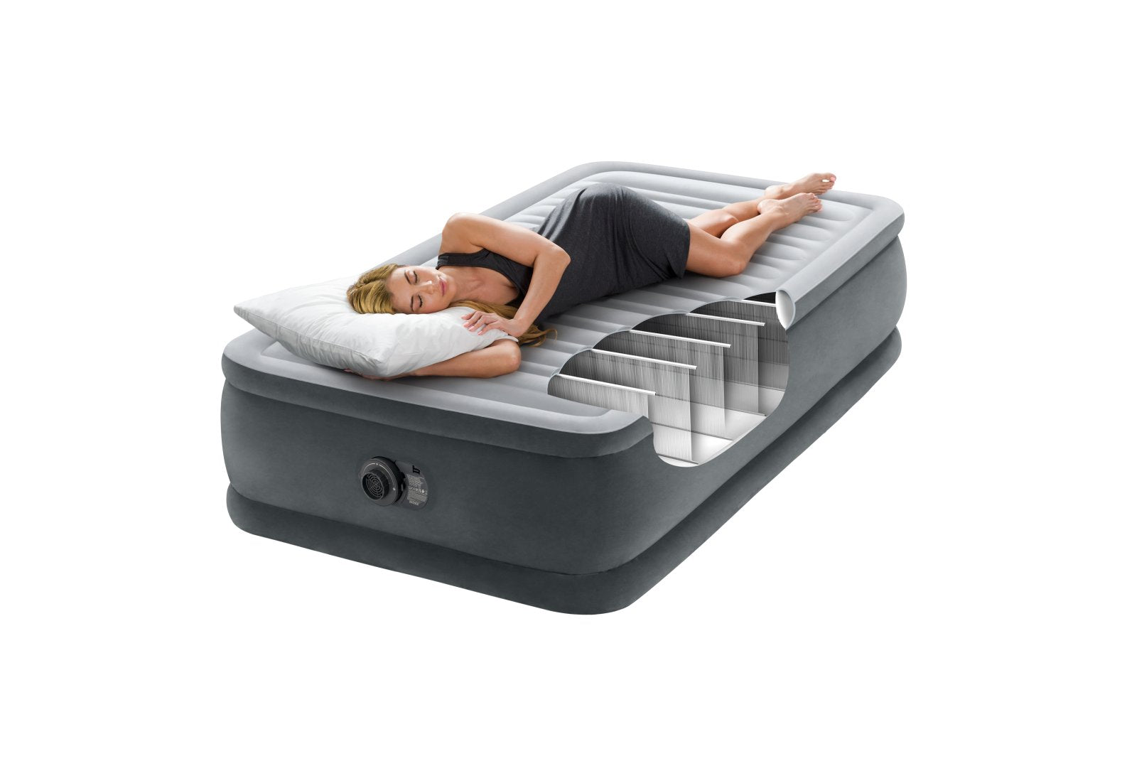 Intex Comfort-Plush Elevated Inflatable Airbed Single 1.91m x 0.99m x 0.46m