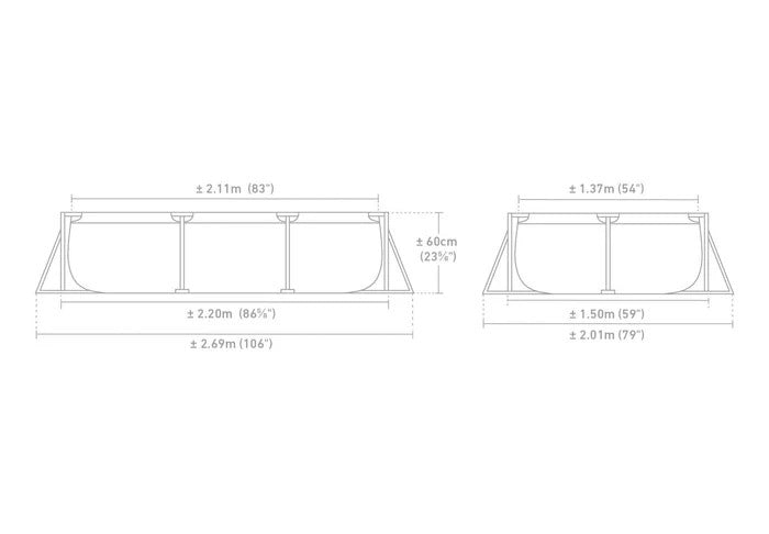 Intex Rectangular Frame Pool 2.2 m x 1.5 m x 0.6 m