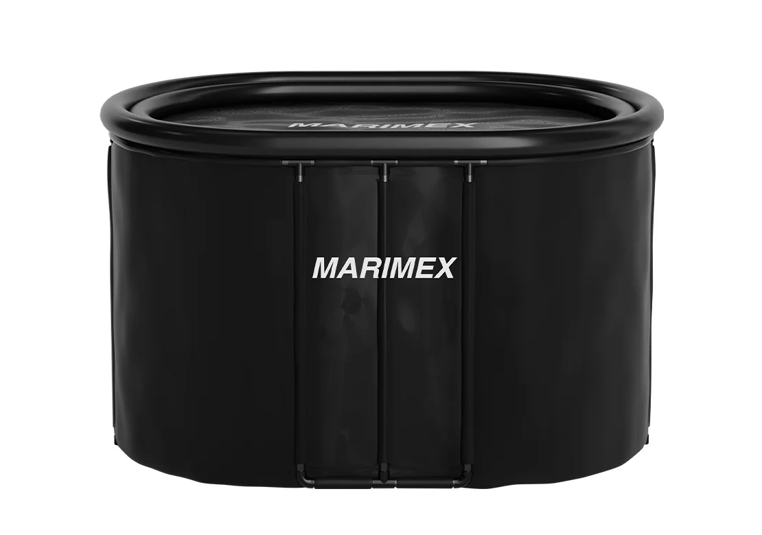 A black inflatable pool or hot tub liner with the MARIMEX brand name printed in white on the front, shown against a plain white background.