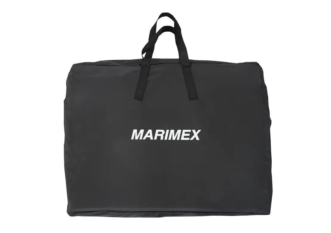 A black fabric storage bag with two top handles and the brand name 'MARIMEX' printed in white across the front, shown against a plain white background.